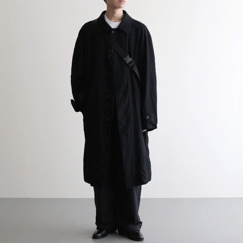 ウールサージ 製品縮絨コート #BLACK [HR-C101-051]