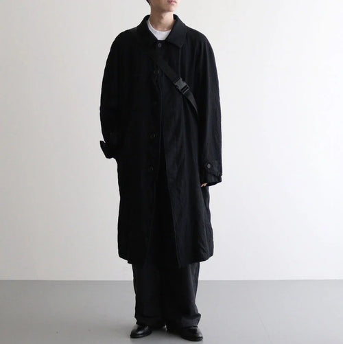 ウールサージ 製品縮絨コート #BLACK [HR-C101-051]