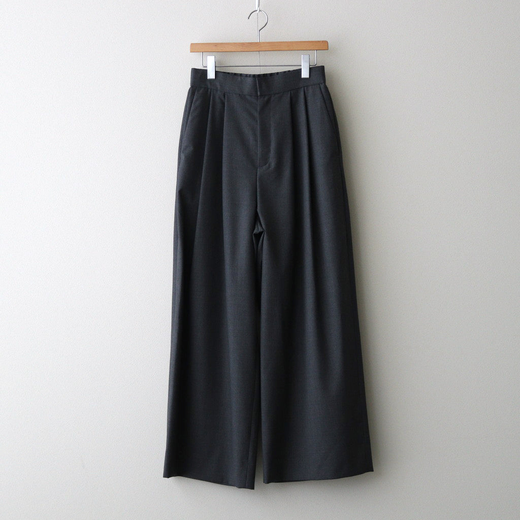 WOOL TROPICAL WIDE EASY PANTS #TOP GRAY [PRAGCW0110]