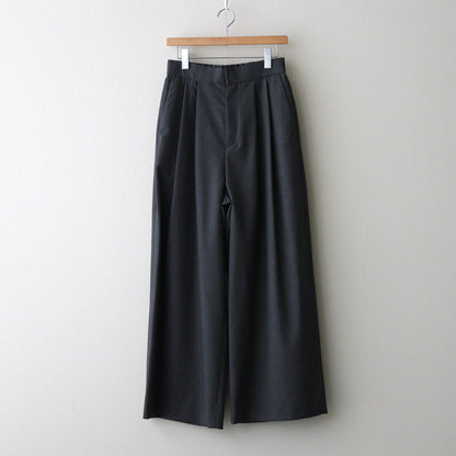 WOOL TROPICAL WIDE EASY PANTS #TOP GRAY [PRAGCW0110]