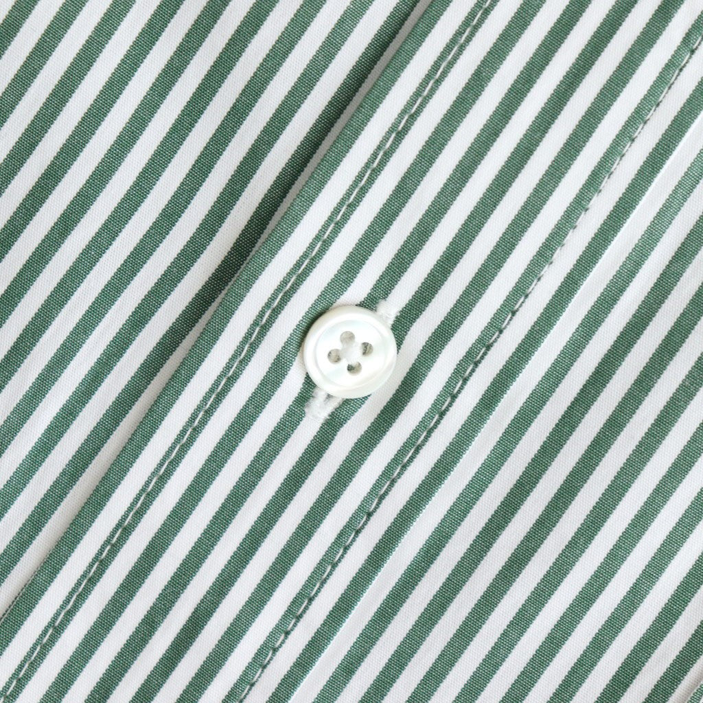 CORPORATE UNIFORM L/S SHIRT #GREEN STRIPE [FSC253-50105B]