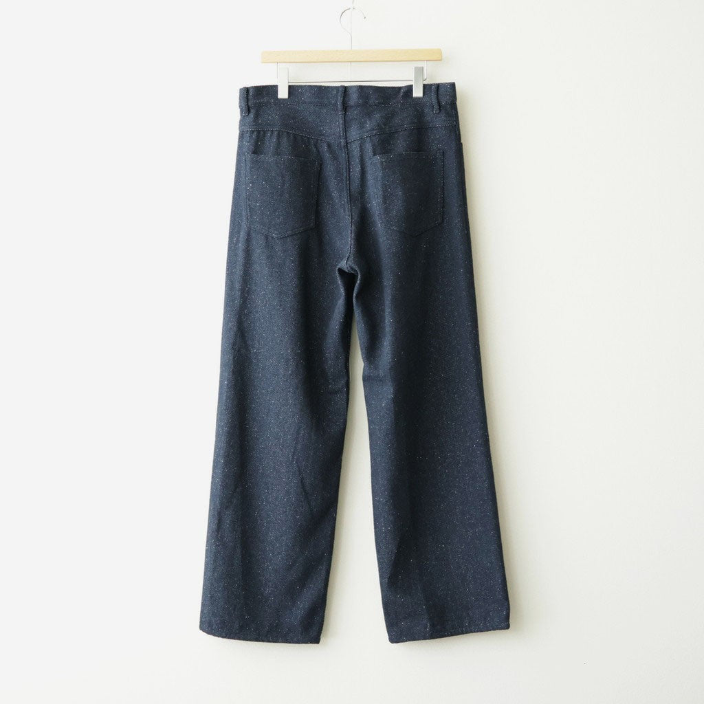 SILK NEP DENIM 5P WIDE PANTS #DARK NAVY [A26AP01SD]