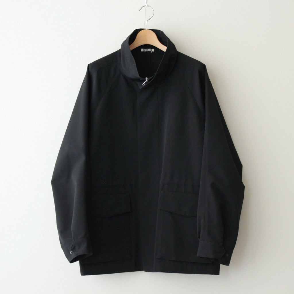 WOOL MAX CANVAS HIGH NECK ZIP BLOUSON #BLACK [A25SB03WC]