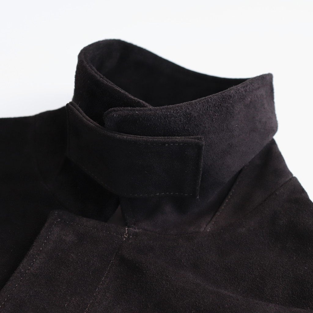 COW SUEDE ZIP SHORT JACKET #DARK BROWN [ST.1217]