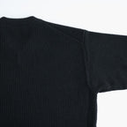 SUPER FINE WOOL RIB KNIT V-NECK P/O #TOP BLACK [A26AV03RK]
