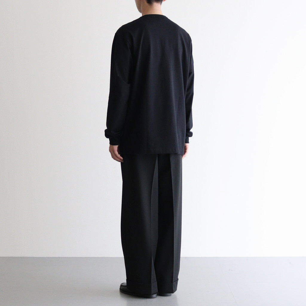 綿天竺 製品プリント長袖Tシャツ #BLACK [HP-T102-051]