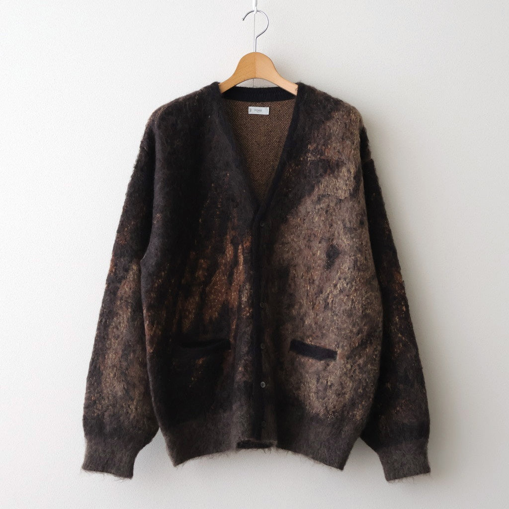 Abstract Jaquard Mohair Cardigan #BROWN [YK26SS01233S]