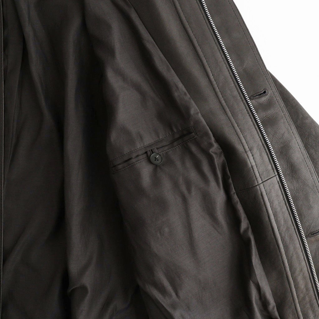 TEXTURED LAMB LEATHER BLOUSON #BLACK [A26AB01BL]