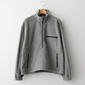 PURE SILK COMFORT FLEECE HALF ZIP P/O #TOP GRAY [A25AP02SF]