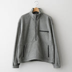 PURE SILK COMFORT FLEECE HALF ZIP P/O #TOP GRAY [A25AP02SF]