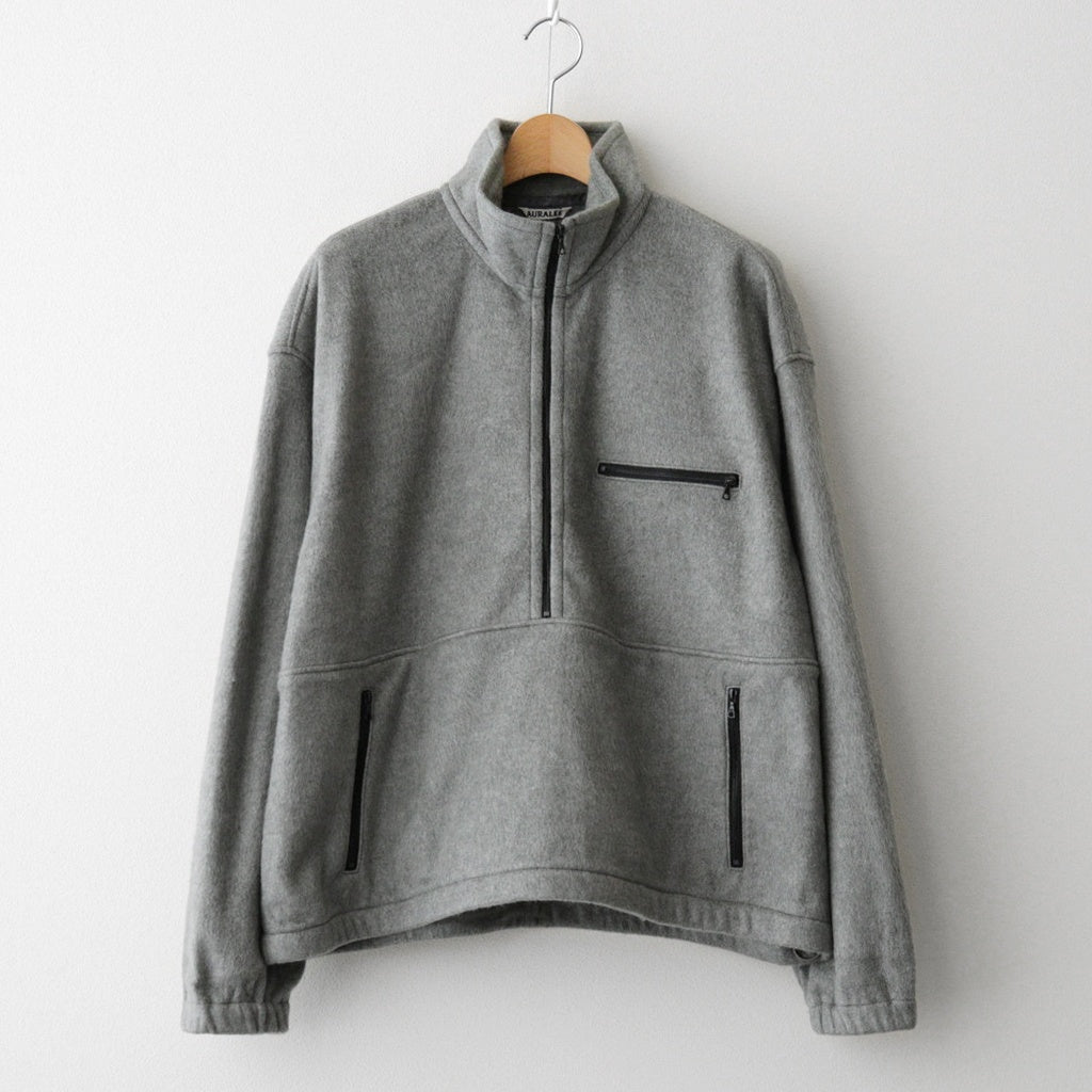PURE SILK COMFORT FLEECE HALF ZIP P/O #TOP GRAY [A25AP02SF]