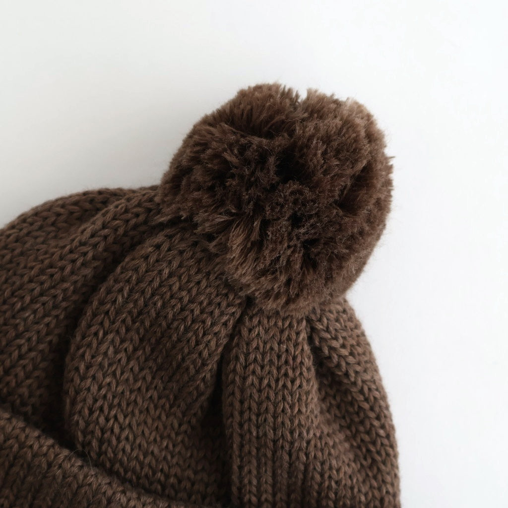 WOOL STANDARD KNIT - 梵天/耳付き #BEIGE [NO.28254]