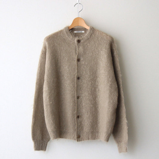 BRUSHED SUPER KID MOHAIR KNIT CARDIGAN #GRAY BEIGE [A24AC01KM]