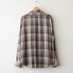 OMBRE OPEN COLLAR SHIRT #ECRU X GRAY [26440501]