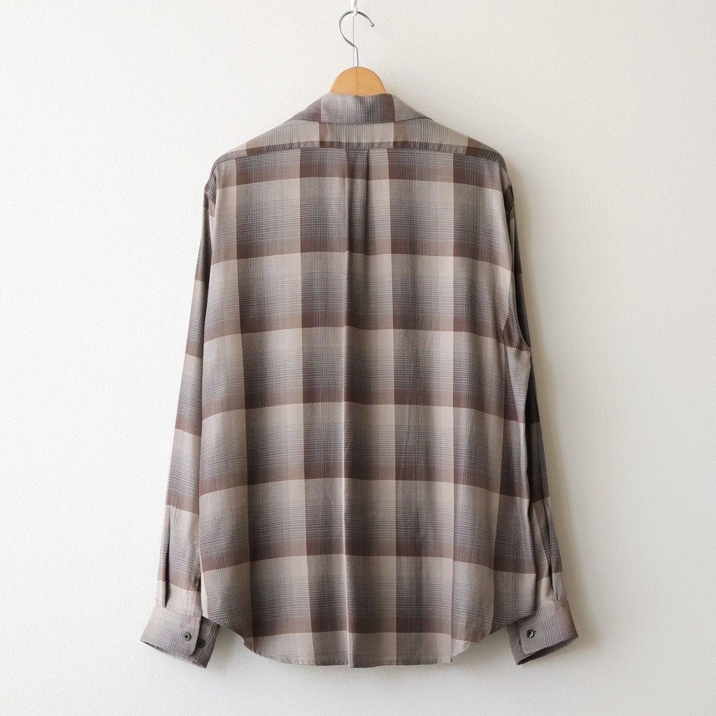 OMBRE OPEN COLLAR SHIRT #ECRU X GRAY [26440501]