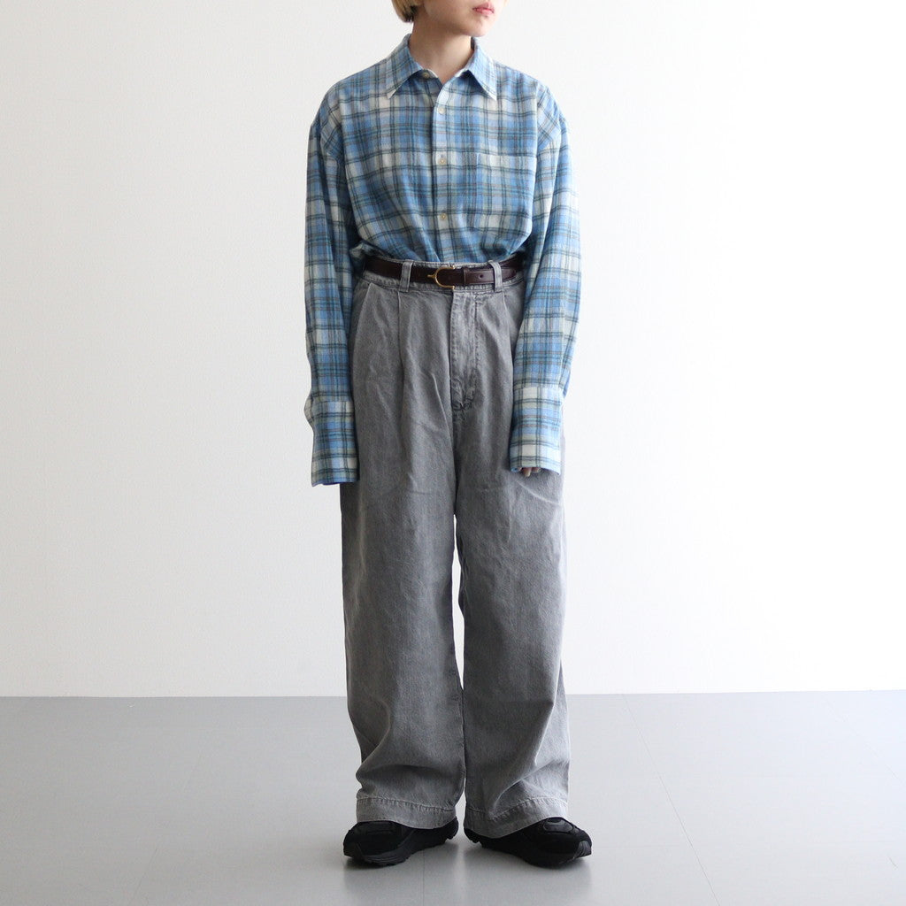 AIRY WOOL CHECK SHIRT #BLUE CHECK [A24AS02WN]