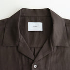 VIS/LI TWILL OVERSIZED OPEN COLLAR SS SHIRT #KHAKI [ST.1154]