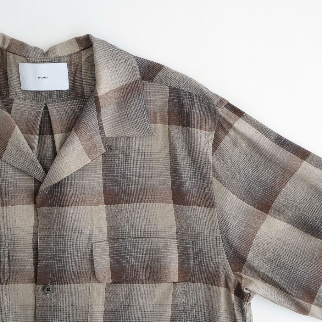 OMBRE OPEN COLLAR SHIRT #ECRU X GRAY [26440501]