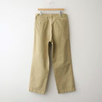 GARMENT-DYED FINX CHINO ONE-TUCK WIDE PANTS #LIGHT BEIGE [A26AP01CP]
