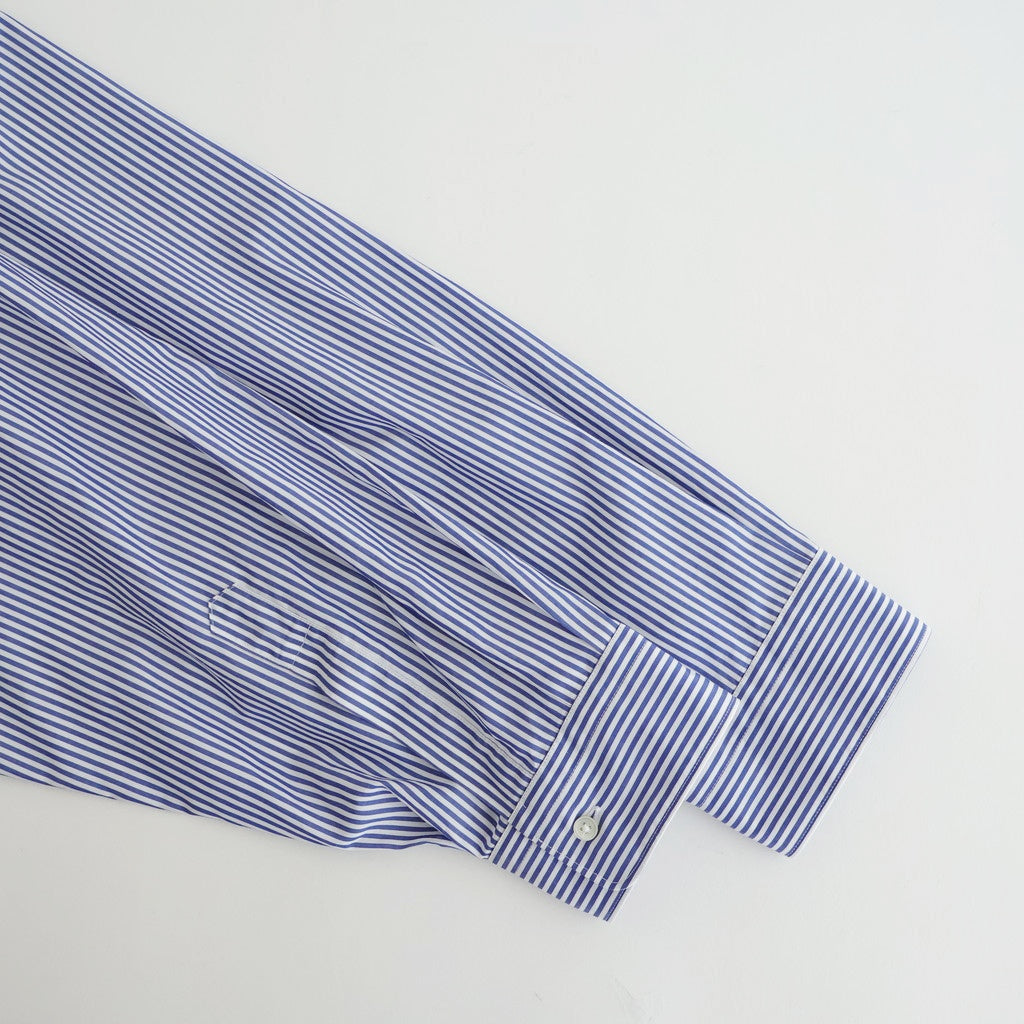Broad Stripe L/S Oversized Regular Collar Shirt #BLUE STRIPE [GM254-50022STB]