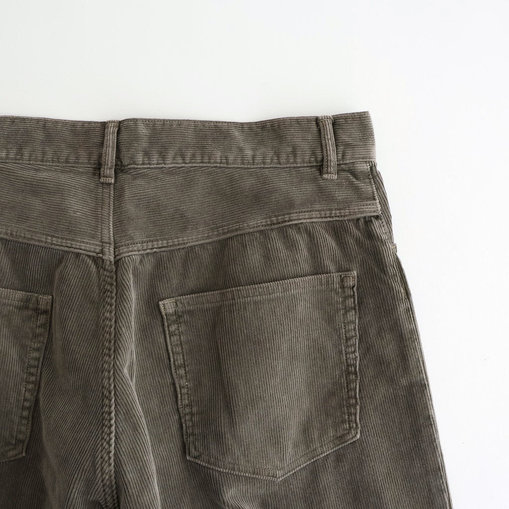 PIGMENT DYED FINX CORDUROY WIDE 5P PANTS #OLIVE BROWN [A25AP02FC]