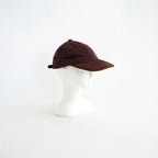 ウールヘリンボーン生地縮絨×レザー キャップ #BURGUNDY [HR-K601-051]