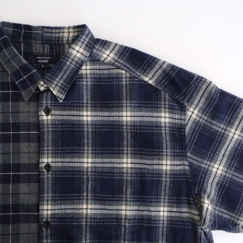 綿フランネルチェックシャツ #NAVY [HP-B021-051]
