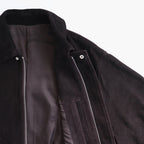 COW SUEDE ZIP SHORT JACKET #DARK BROWN [ST.1217]