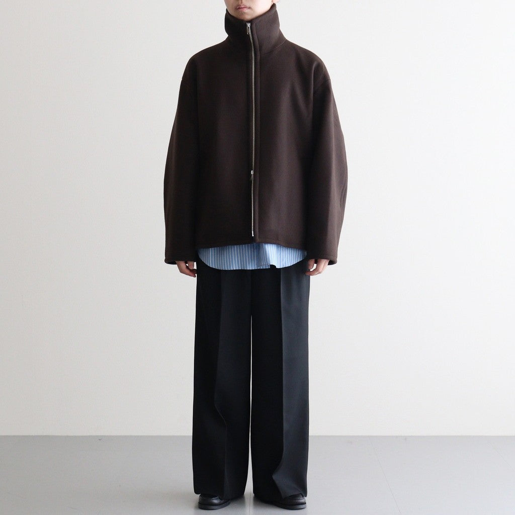 Melton Stand Collar Zip Blouson #BROWN [YK25FW01034B]
