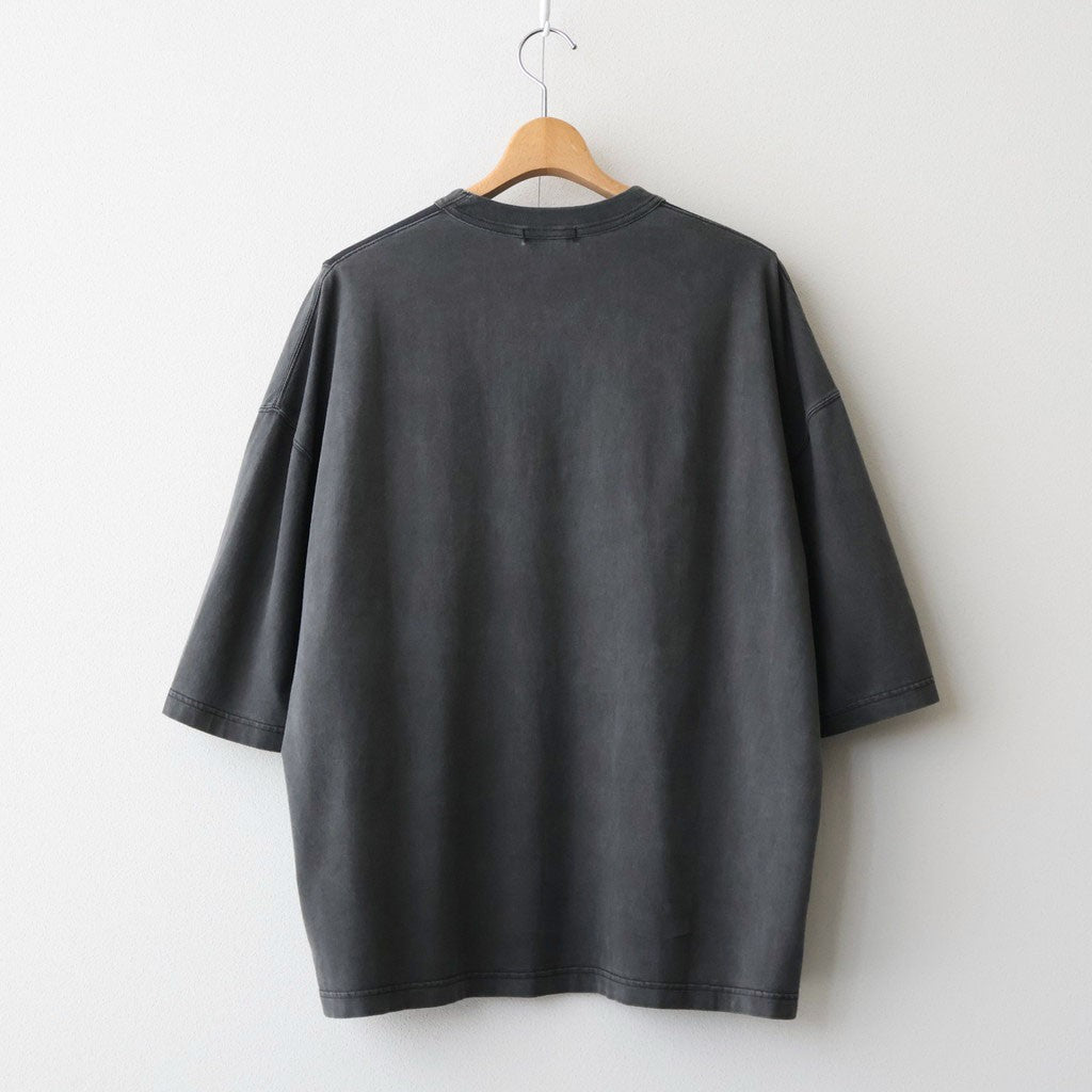 綿天竺 製品染 パッチワークTシャツ #CHARCOAL [HQ-T011-051