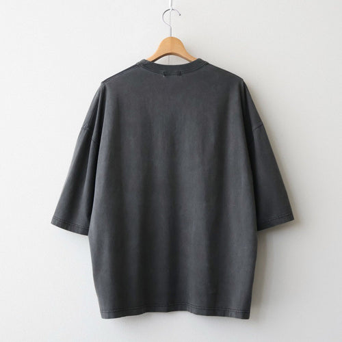 綿天竺 製品染 パッチワークTシャツ #CHARCOAL [HQ-T011-051]