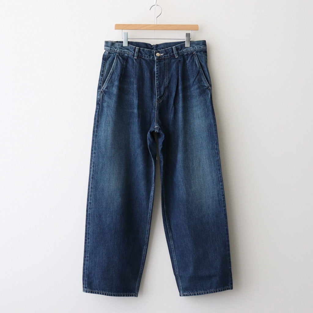 Selvage Denim Two Tuck Pants #INDIGO_DARK FADE [GU253-40061DB]