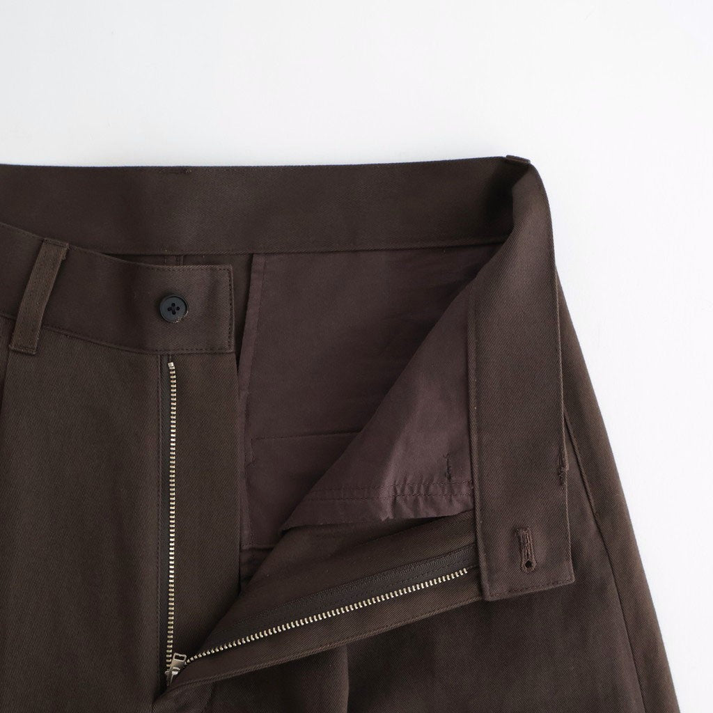 BRUSHED CHINO ONE TUCK WIDE PANTS #BROWN [ST.1399]