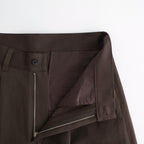 BRUSHED CHINO ONE TUCK WIDE PANTS #BROWN [ST.1399]