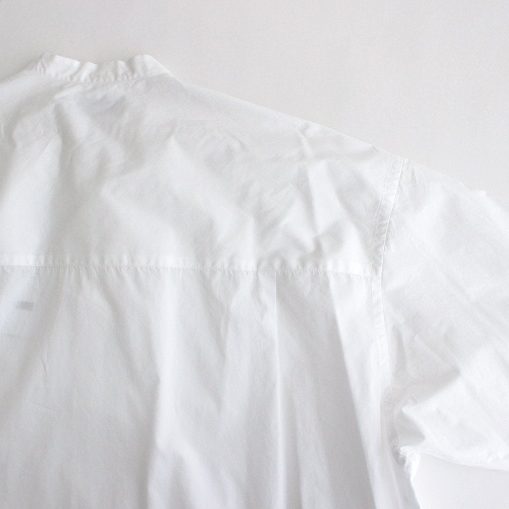 BROAD S/S OVERSIZED BAND COLLAR SHIRT #WHITE [GM231-50083B]
