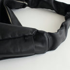 SHIRRING HANDLE LEATHER SHOULDER BAG #BLACK [ST.1333]