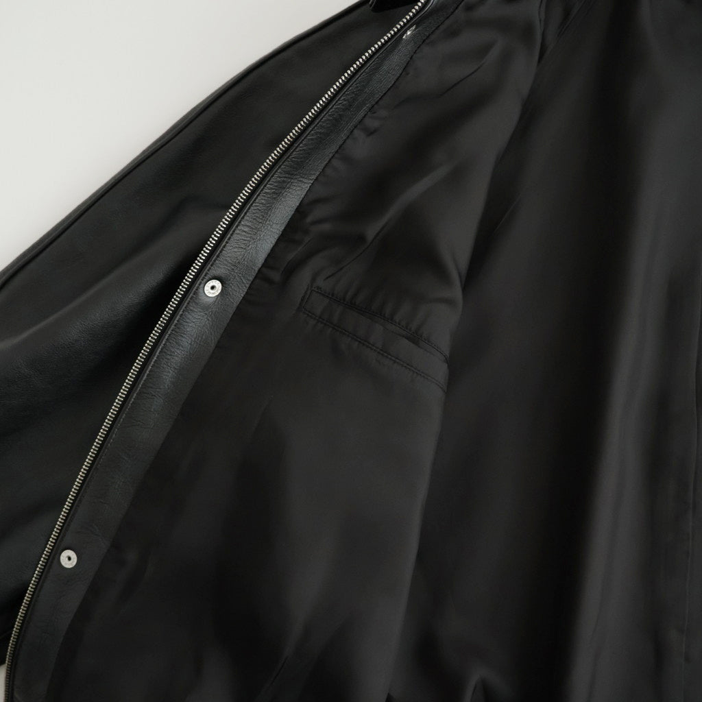 Cow Leather Raglan Blouson #BLACK [GU263-30320]