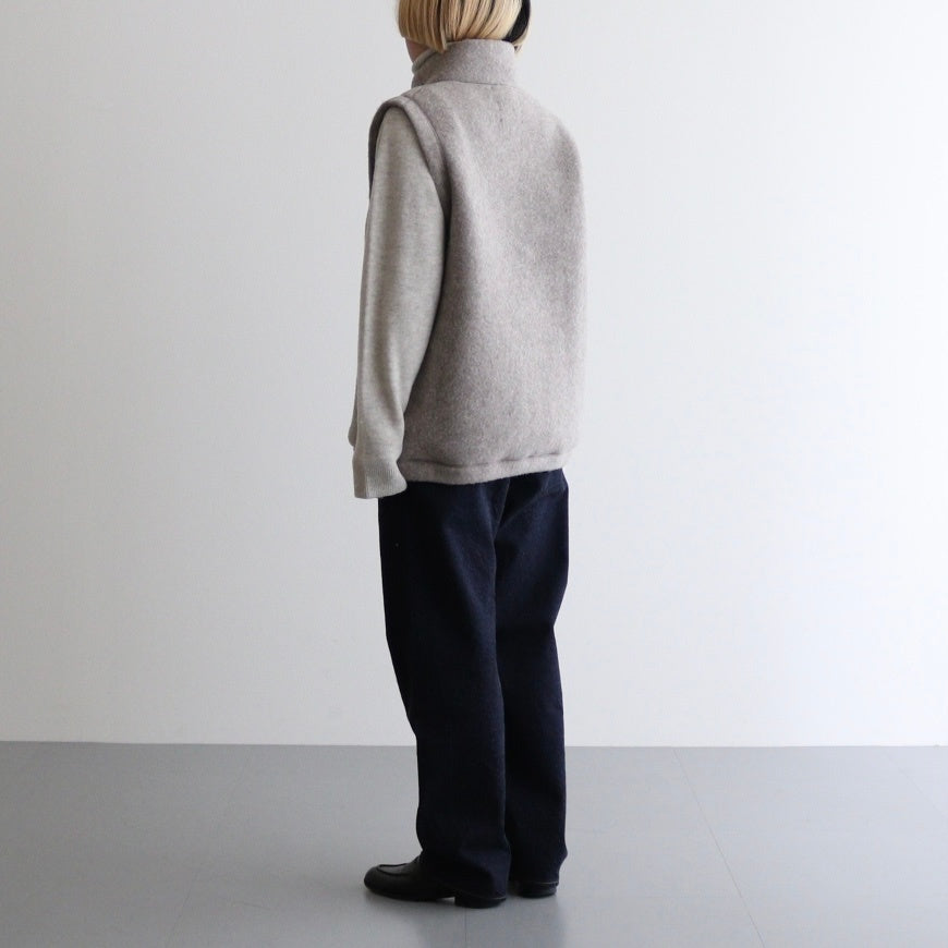 WOOL FLEECE VEST #natural l.gray [14452]