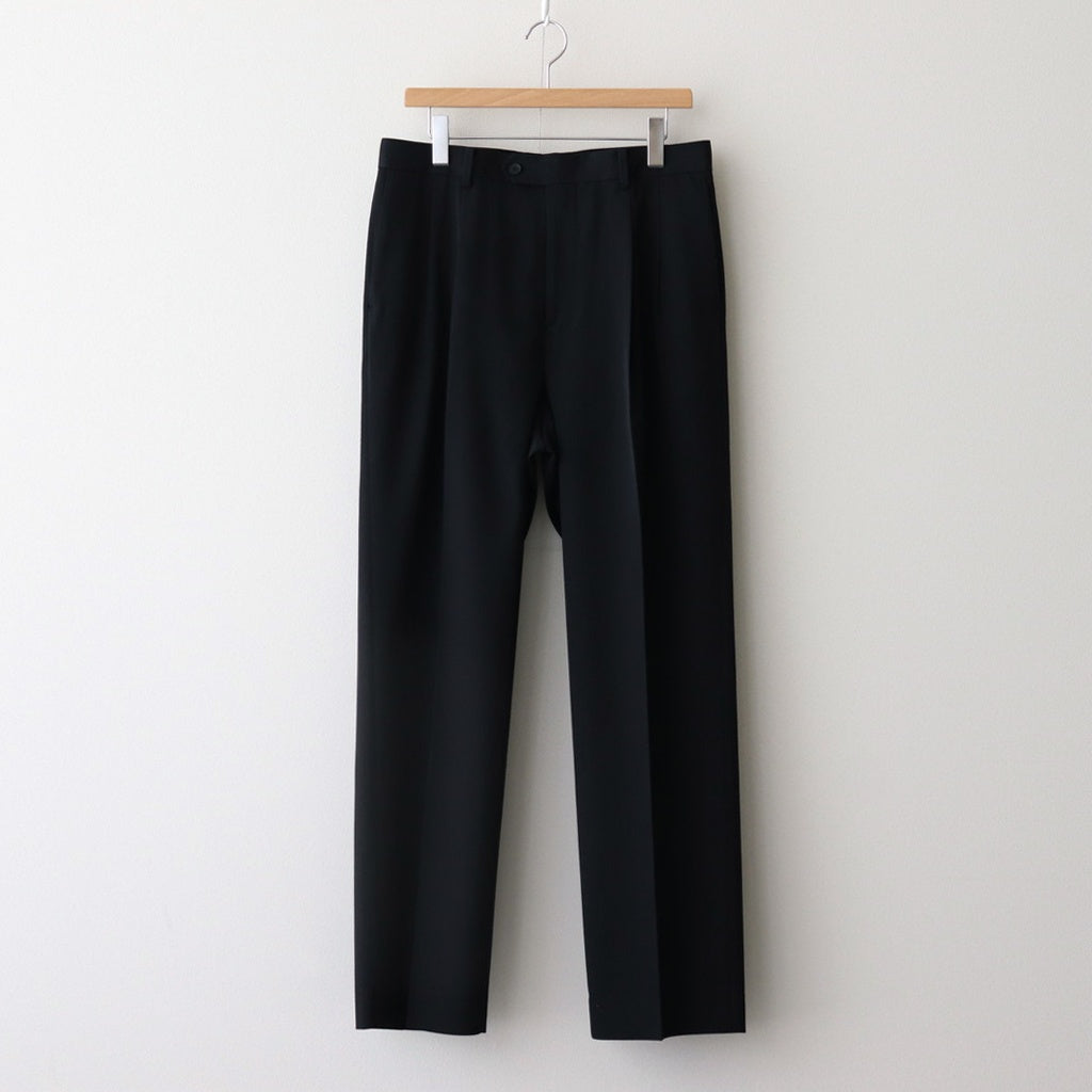 LIGHT WOOL MAX GABARDINE TWO-TUCK SLACKS #TOP BLACK [A25SP03MG]