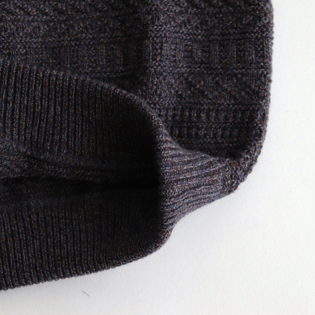 Fair Isle Links Knit #Navy [2403-005]