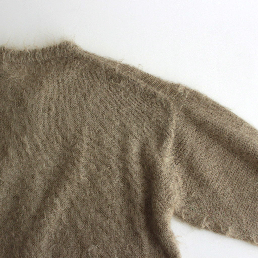 BRUSHED SUPER KID MOHAIR KNIT CARDIGAN #GRAY BEIGE [A24AC01KM]