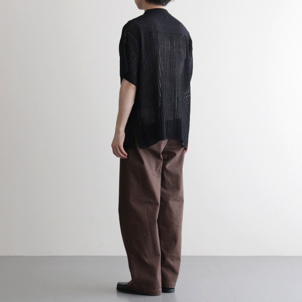 Rib Knit Sheer Shirt #BLACK [YK26SS01250S]