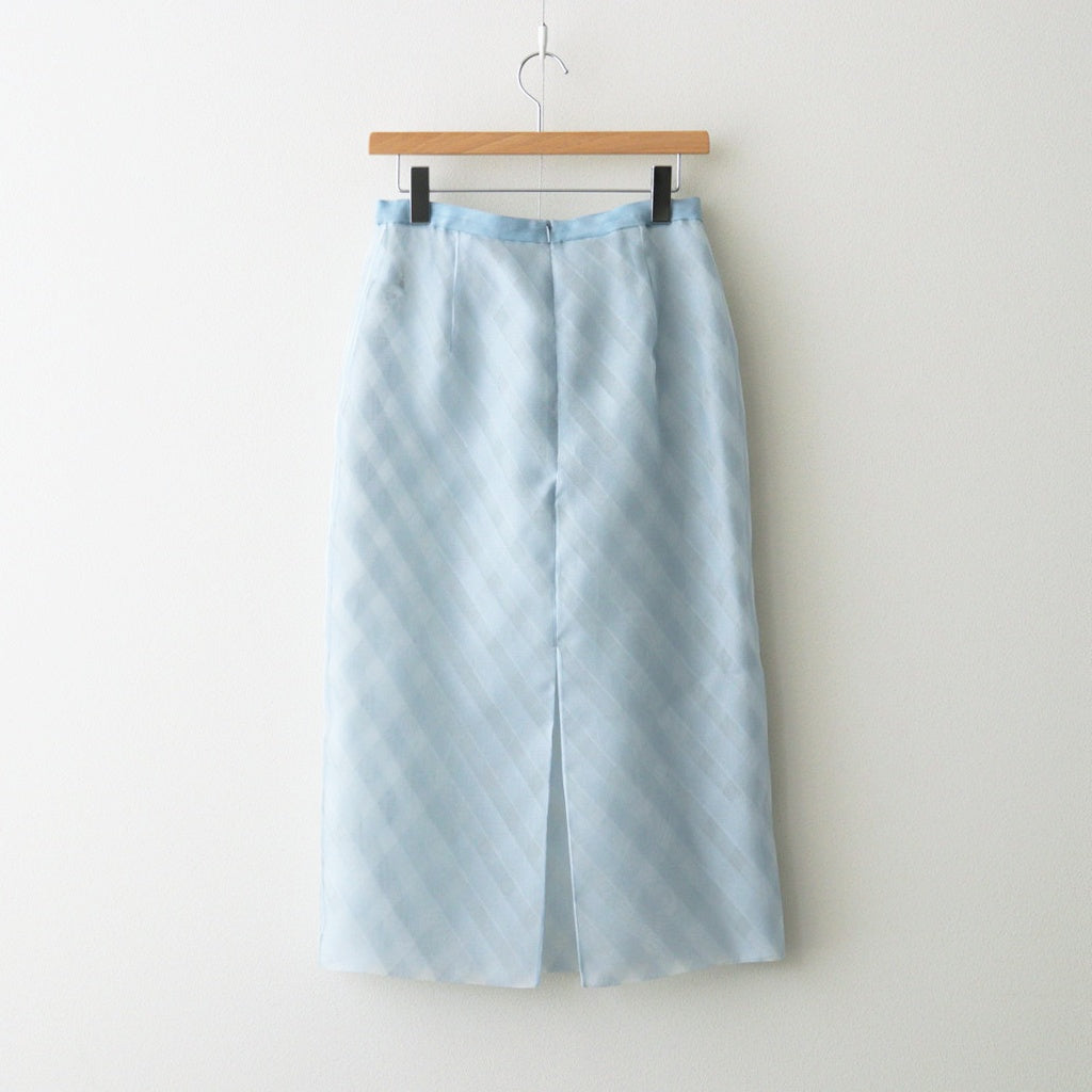 SHEER SILK COTTON CUT JACQUARD PENCIL SKIRT #LIGHT BLUE [A26SS02SO]