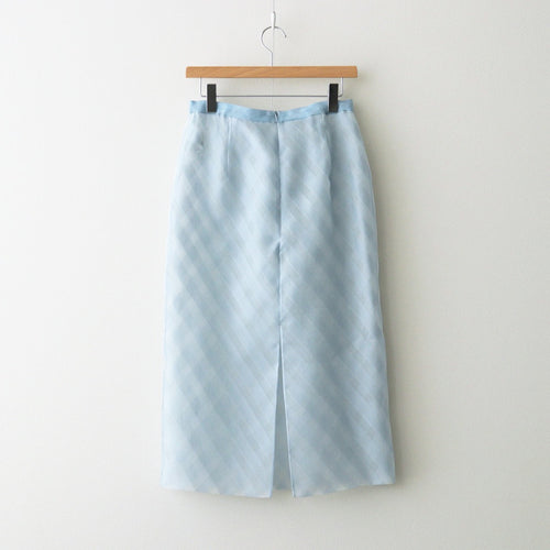 SHEER SILK COTTON CUT JACQUARD PENCIL SKIRT #LIGHT BLUE [A26SS02SO]