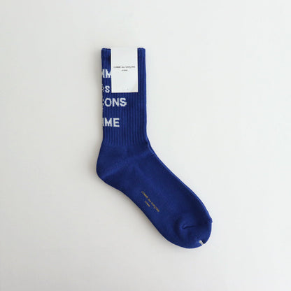 Cotton pile socks with logo #BLUE [HN-K501-051]