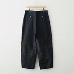 綿キャンバス 多素材MIX 製品加工 パンツ #BLACK [HQ-P024-051]