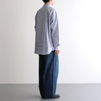 綿ストライプ L/S シャツ #NAVY×SAX×WHITE [HO-B007-051]