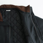 WOOL FULLING FLANNEL PADDED OVER BLOUSON #TOP CHARCOAL [A25AB02CF]