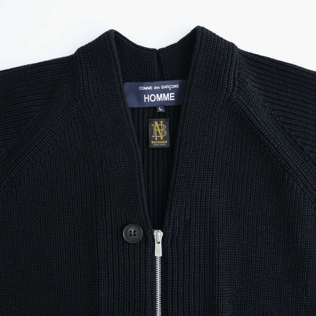 BATONER ウール梳毛片畔 Vネックカーディガン #NAVY [HR-N002-051]
