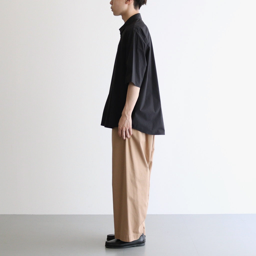 FHFSSH - コットン・ ポリコア タイプライター 半袖シャツ #95 Black [SN_FR0405SH]